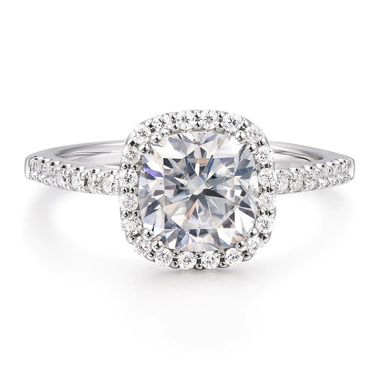Cushion Moissanite Rings 2 Carat Cushion Cut